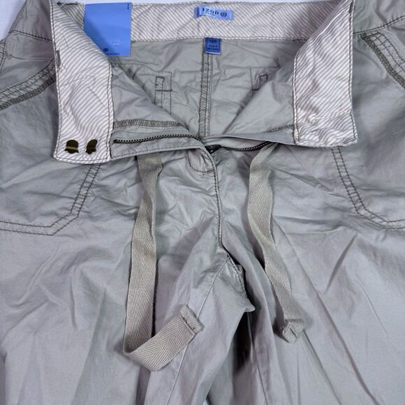 Izod Womens Convertible Pant Khaki Beige Tan Size 12 Petite 100% Cotton NWT Hike - Picture 10 of 14